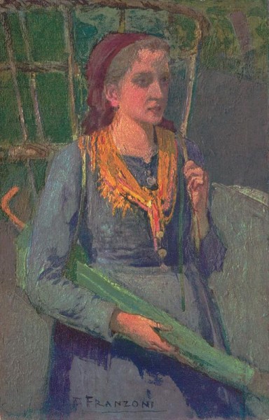 Filippo Franzoni (1857 - 1911) - Tessina Bauernmädchen Vorderseite