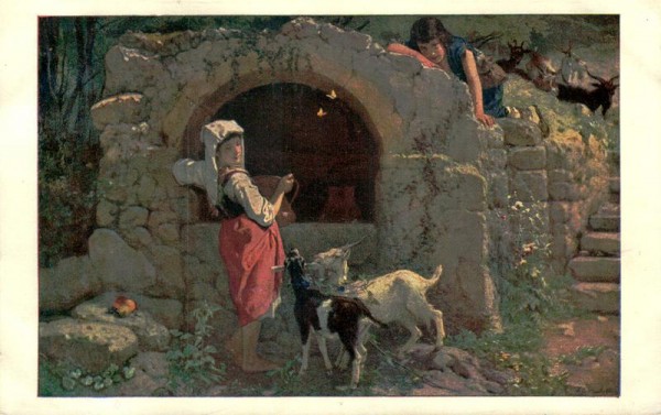 Frnst Stückelberg, Am Brunnen von Rocca-Ceri Vorderseite