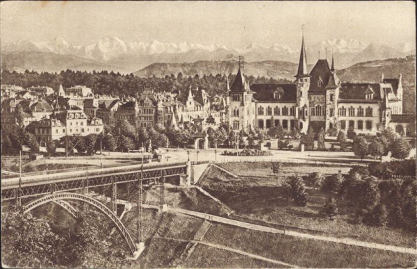 Bern, Kirchenfeldbrücke und die Alpen