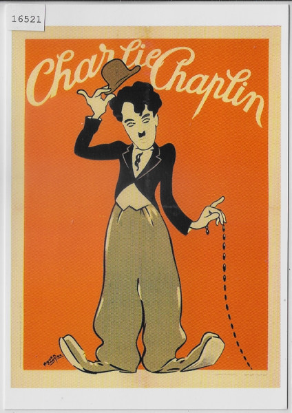Charlie Chaplin 1946 - Kino-Plakat auf AK