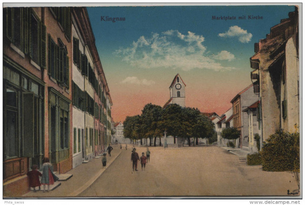Klingnau - Marktplatz mit Kirche