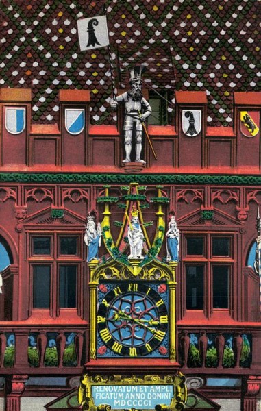 Basel, Rathaus-Uhr Vorderseite
