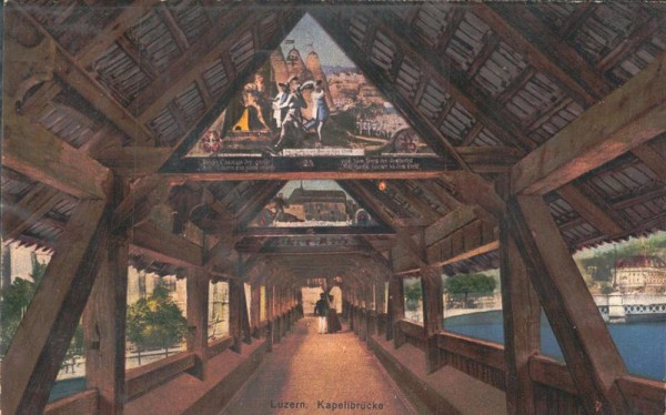 Luzern, Inneres der Kapellbrücke Vorderseite