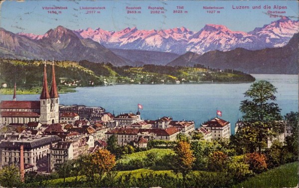 Luzern und die Alpen Vorderseite