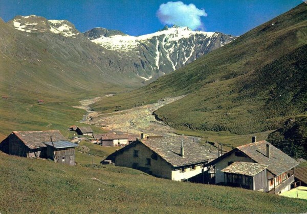 Avers-Juf. Blick gegen Piz Turba Vorderseite