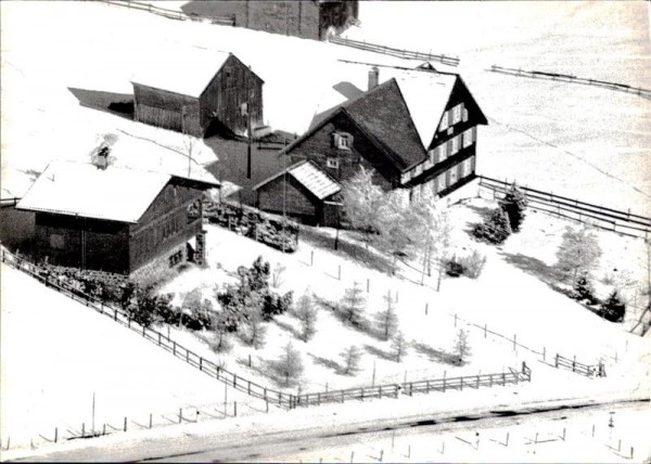 Wildhaus, Pension Frohmatt, Flugaufnahme Vorderseite