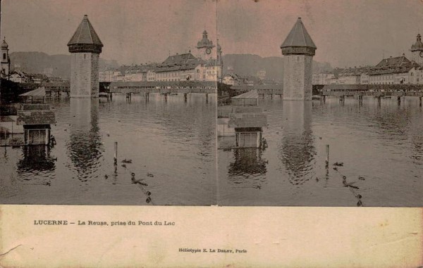 Lucerne - La Reuss, prise du Pont du Lac Vorderseite