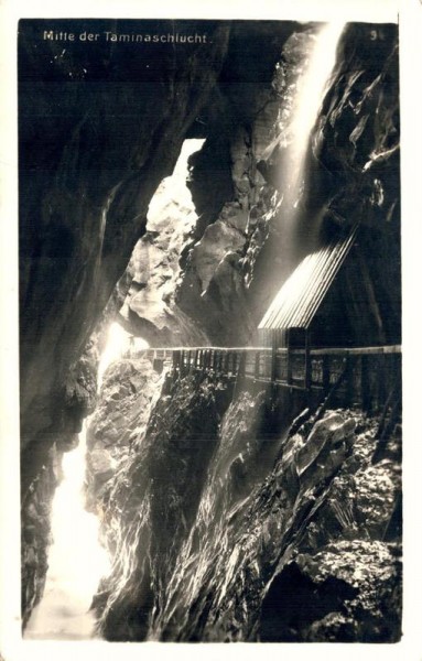 Mitte der Taminaschlucht. 1934 Vorderseite