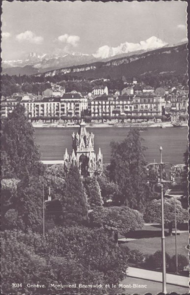 Genève - Monument Brunswick et le Mont Blanc
