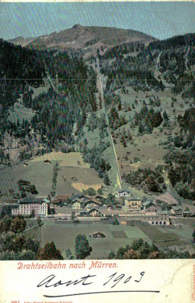 Drahtseilbahn nach Mürren Vorderseite