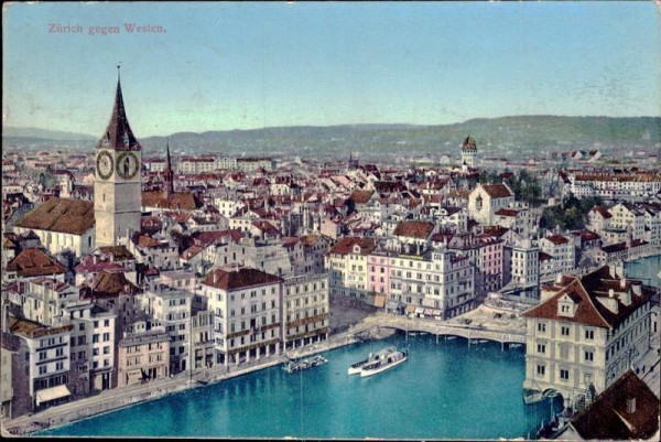 Zürich gegen Westen Vorderseite