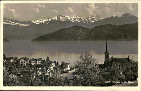 Weggis und die Alpen Vorderseite