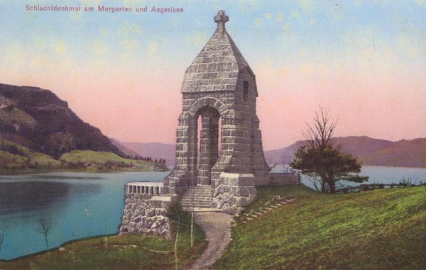 Schlachtdenkmal am Morgarten und Aegerisee Vorderseite