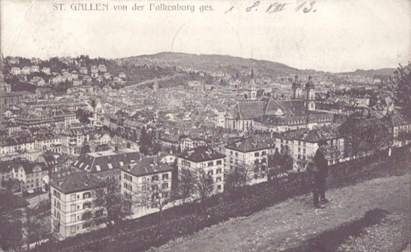 St. Gallen von der Falkenburg ges.