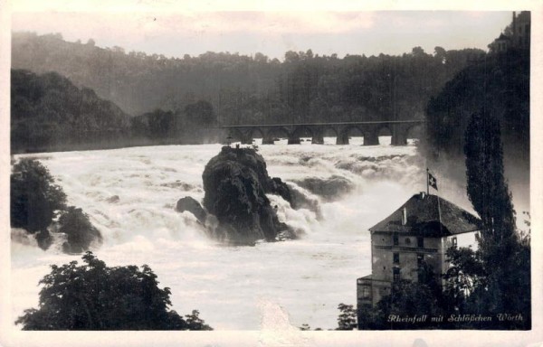 Rheinfall mit Schlösschen Wörth. 1931 Vorderseite