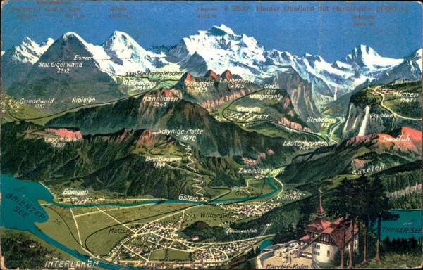 Berner Oberland mit Harderkulm Vorderseite