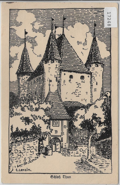 Schloss Thun - Künstlerkarte E. Lenzin - PJ Frankatur