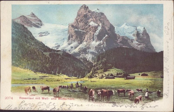 Rosenlaui mit Well- und Wetterhorn Vorderseite