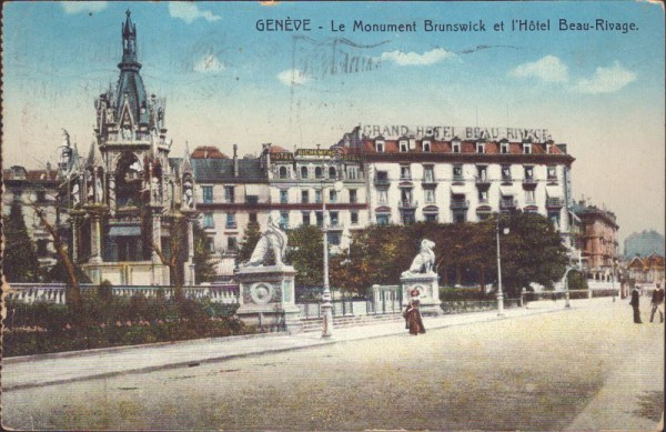 Genève, Monument Brunswick et l'Hotel Beau-Rivage