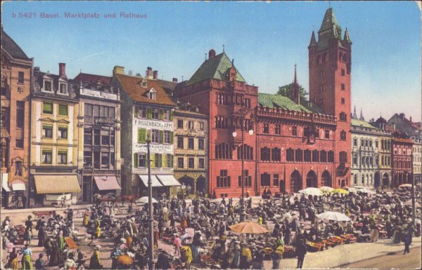 Basel, Marktplatz und Rathaus