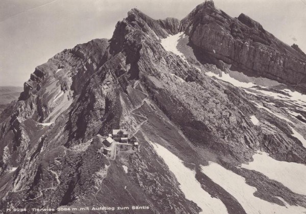 Berggasthaus Tierwies mit Aufstieg zum Säntis Vorderseite