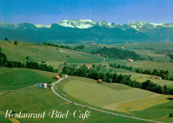 Restaurant-Café Büel, Feusisberg SZ, Flugaufnahme Vorderseite