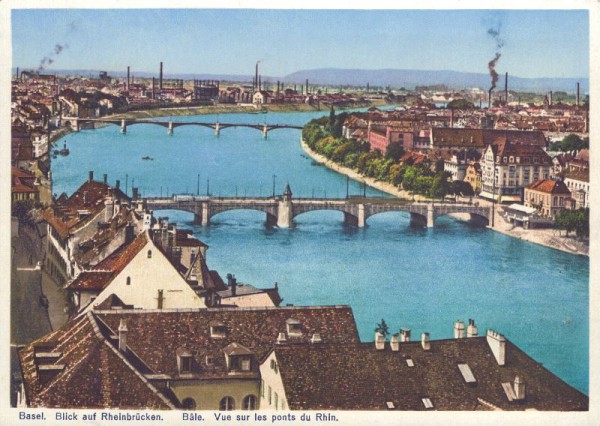 Basel - Blick auf Rheinbrücken