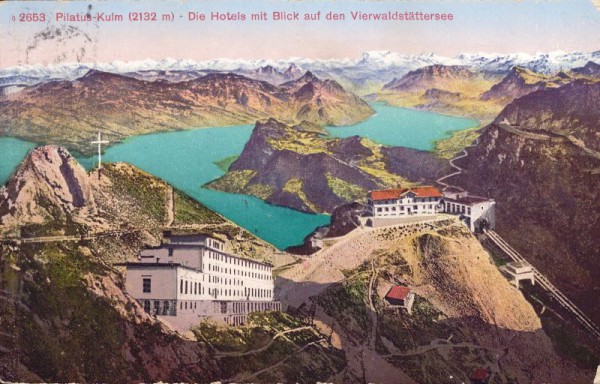 Pilatus-Kulm (2132m) - Die Hotels mit Blick auf den Vierwaldstättersee