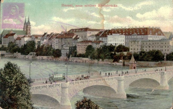 Neue mittlere Rheinbrücke, Basel Vorderseite
