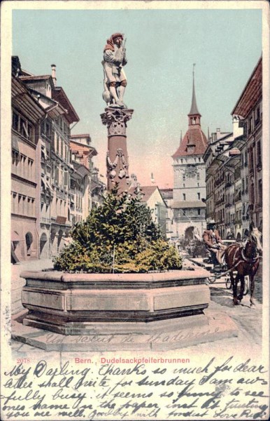 Bern. Dudelsackpfeiferbrunnen Vorderseite