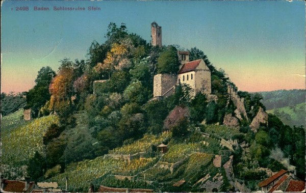 Baden. Schlossruine Stein Vorderseite