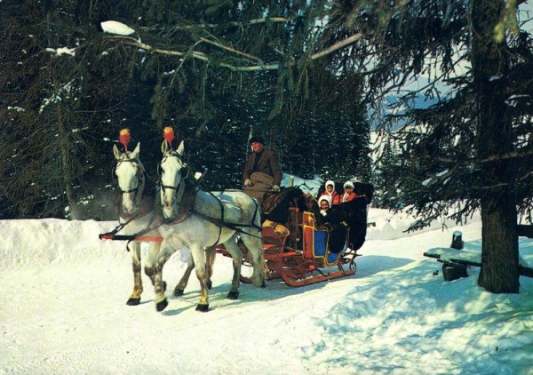 Fröhliche Schlittenfahrt, Schweiz Vorderseite