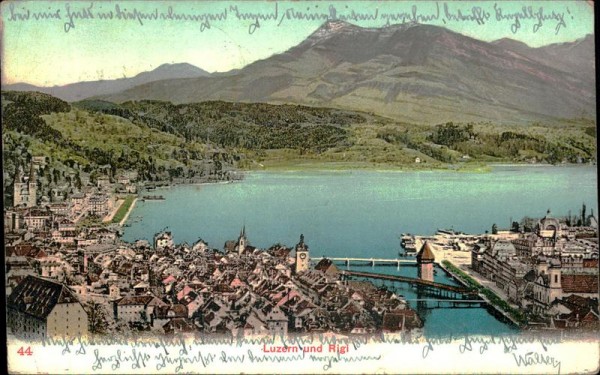 Luzern und Rigi (1797 m) Vorderseite