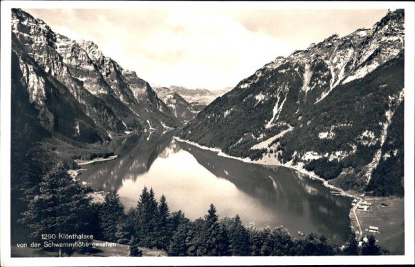 Klönthalsee von der Schwammhöhe gesehen Vorderseite