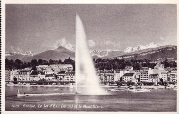 Genève - Le Jet d'eau (90m) et le Mont-Blanc