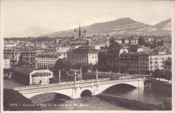 Genève - Vue sur la ville et le Mt. Blanc