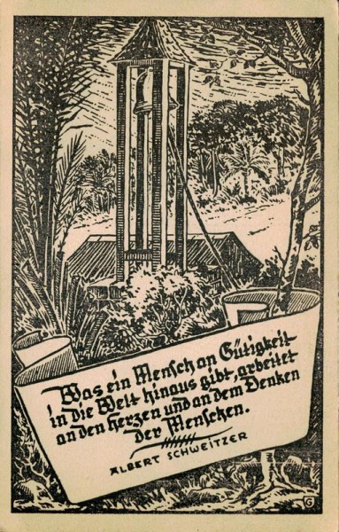 Was ein Mensch an Gütigkeit..., Albert Schweizer Vorderseite