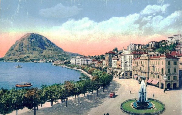 Lugano. Quai e Monte S. Salvatore Vorderseite