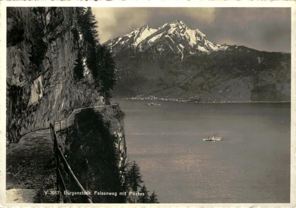 Felsenweg mit Pilatus, Bürgenstock Vorderseite