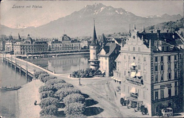 Luzern mit Pilatus. Vorderseite