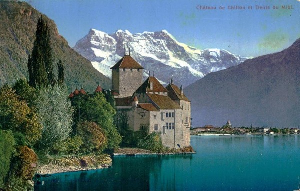 Château de Chillon et Dents du Midi um 1930 Vorderseite