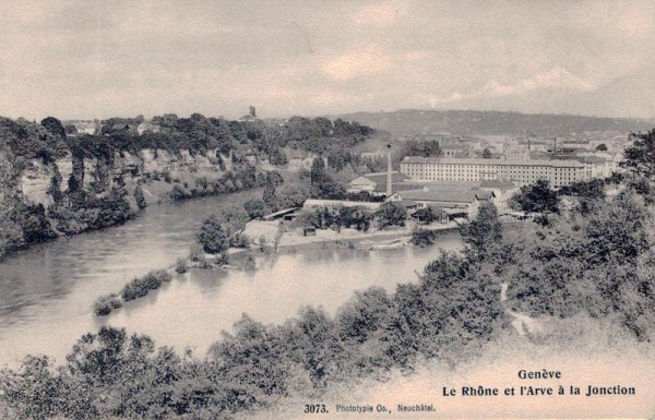 Genf die Rhone Vorderseite