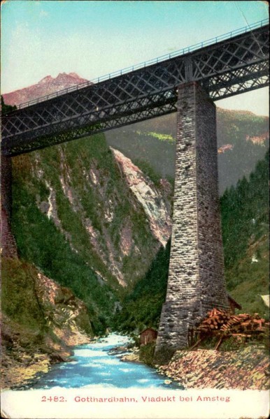 Gotthardbahn, Viadukt bei Amsteg Vorderseite