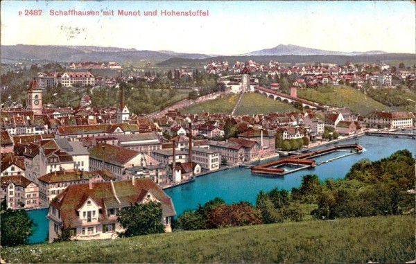 Schaffhausen mit Munot und Hohenstoffel Vorderseite