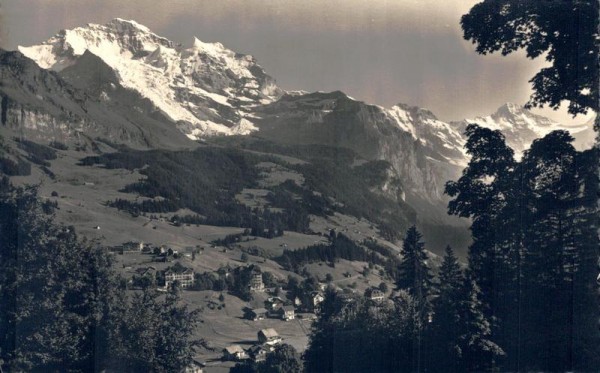 Wengen. Jungfrau, Grosshorn, Breithorn Vorderseite