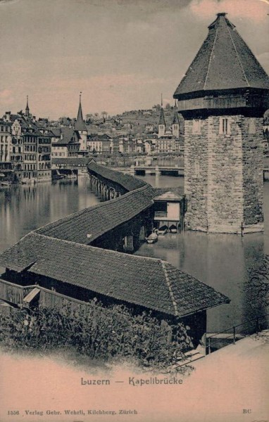 Luzern - Kapellbrücke - Wasserturm Vorderseite