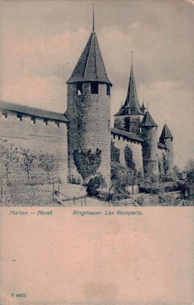 Murten - Morat. Ringmauer-Les Remparts. 1907 Vorderseite