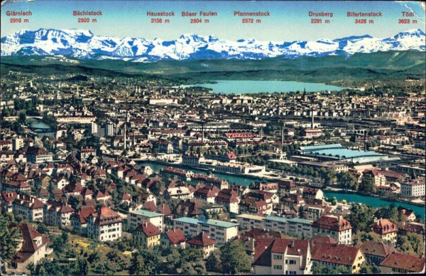 Zürich und die Alpen Vorderseite