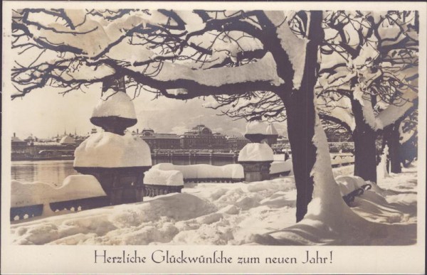 Luzern, Glückwünsche zum neuen Jahr Vorderseite