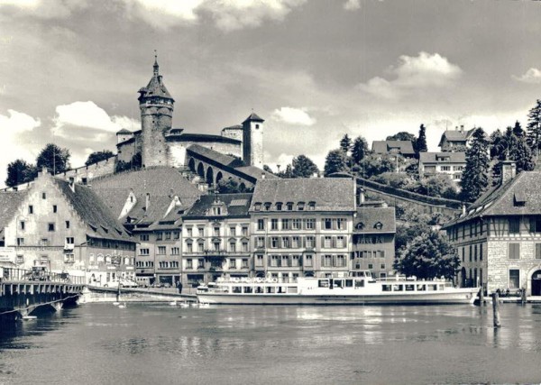 Schaffhausen, Schifflände & Munot. Vorderseite